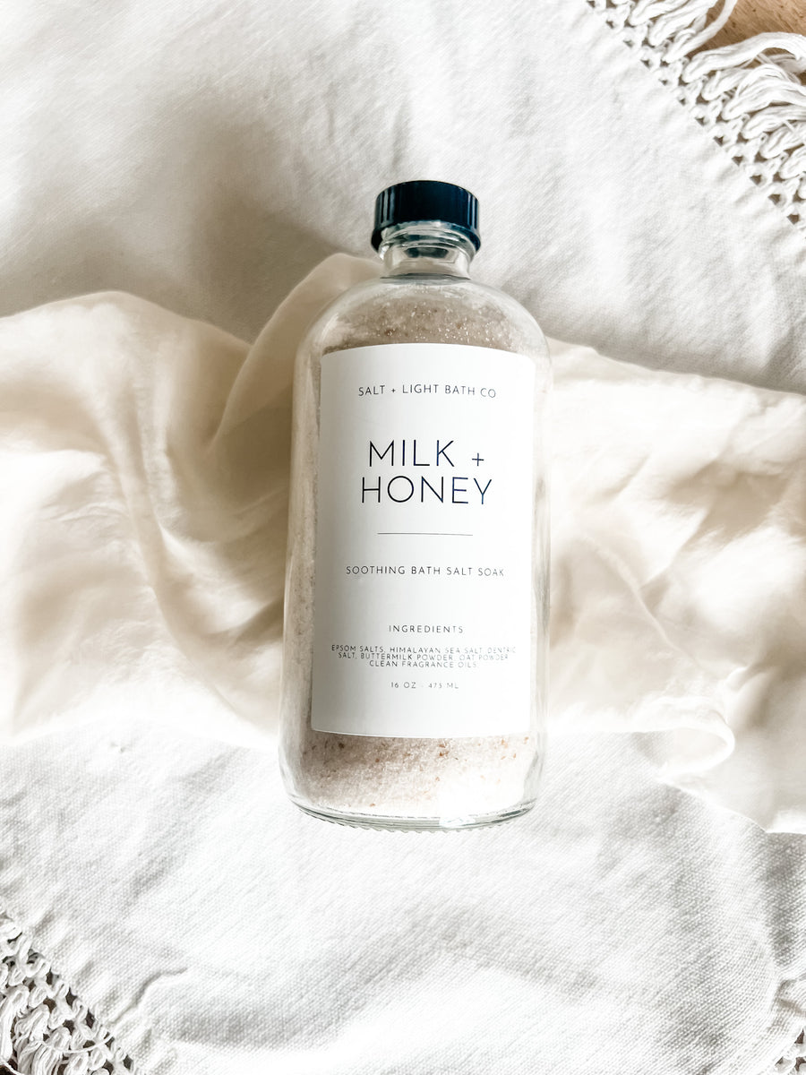 Milk + Honey Bath Salts 16oz Bottle