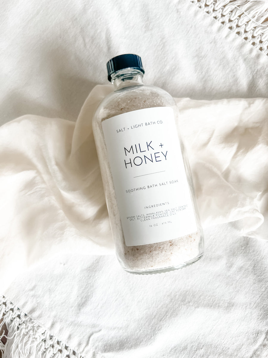 Milk + Honey Bath Salts 16oz Bottle